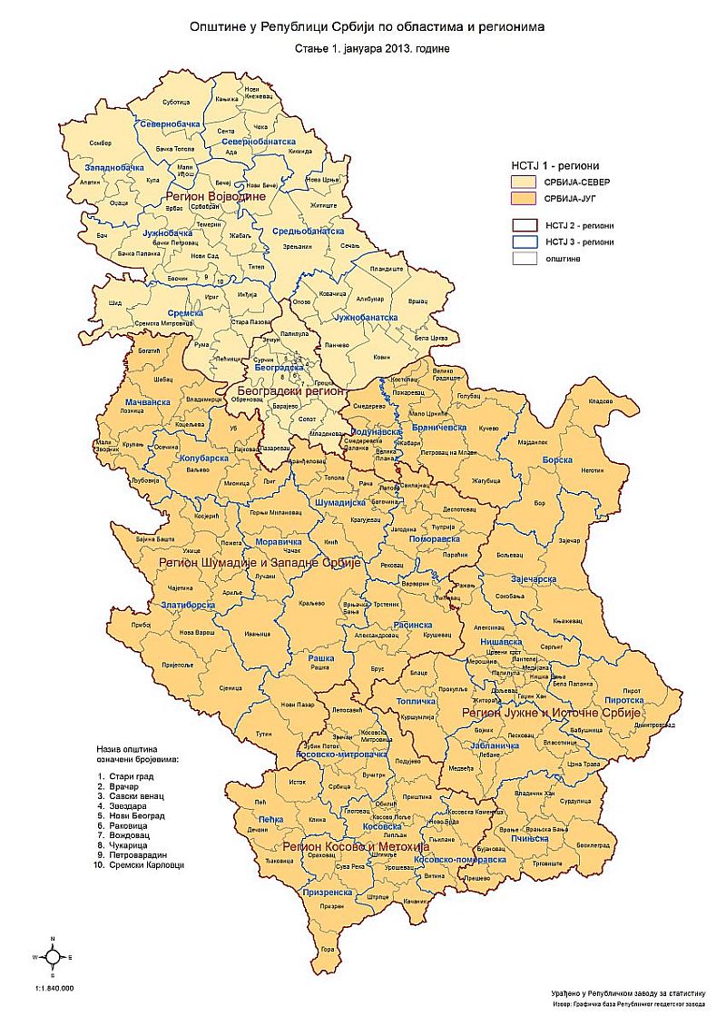 opstine srbije mapa Arhiva | Republički zavod za statistiku Srbije opstine srbije mapa